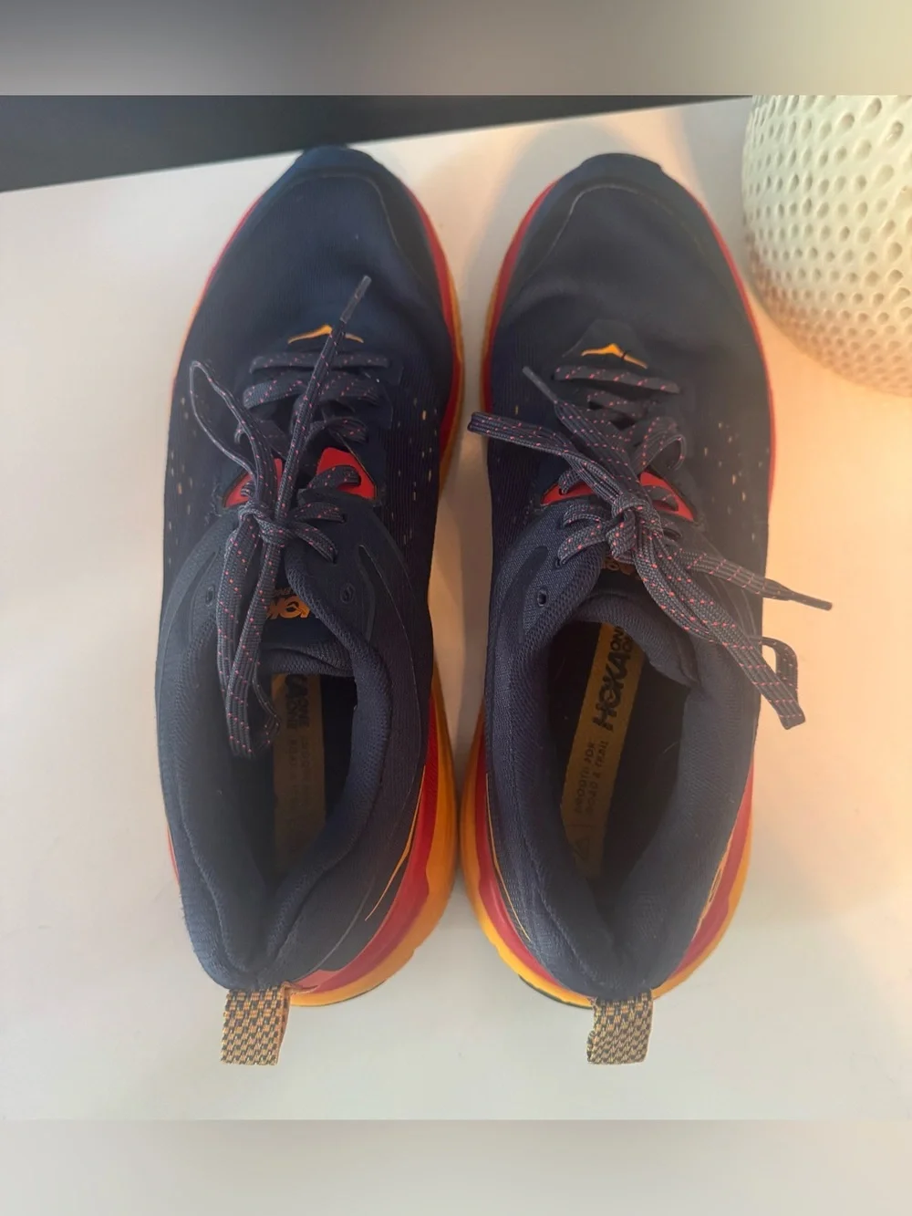 HOKA ONE ONE Challenger ATR 6 Athletic Shoes Sneakers Men's 10.5 Navy Orange Red